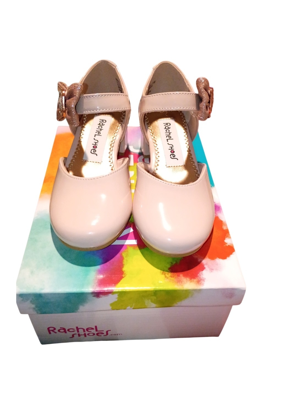 Rachel Shoes Blush Patent Mary Jane with Bow Accent Size 11 New In Box OBO